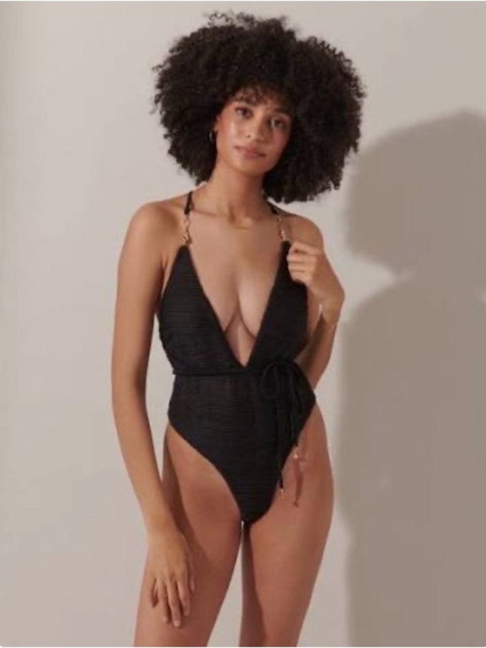Bluebella Orta Multi-Way Plunge One Piece Swimsuit Black Size Medium Sexy